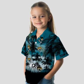 Custom Jacksonville Jaguars Sunset Hawaiian Shirt, Teal Black Aloha Beachwear for Men