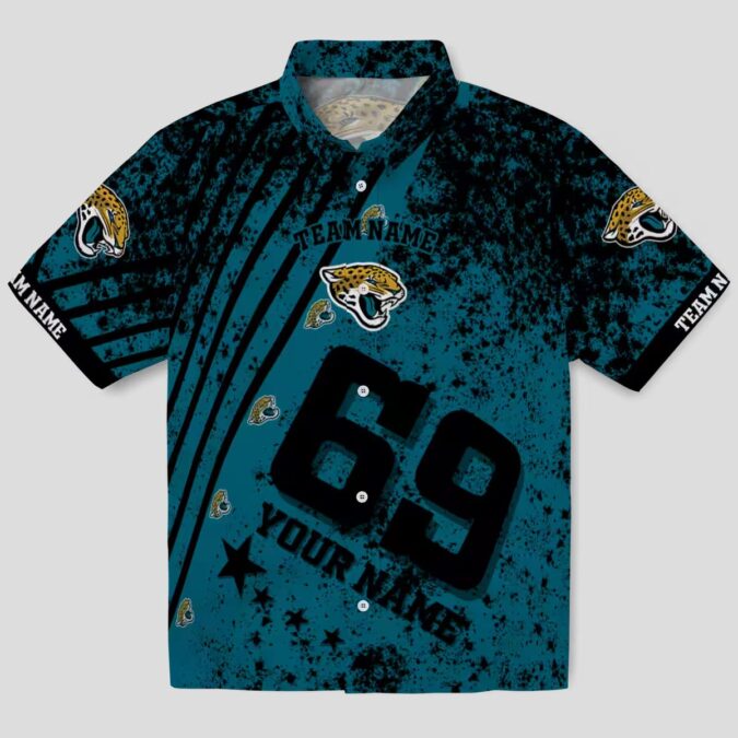 Custom Jacksonville Jaguars Teal Hawaiian Shirt, Star Stripes NFL Fan Apparel