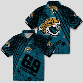 Custom Jacksonville Jaguars Teal Hawaiian Shirt, Star Stripes NFL Fan Apparel