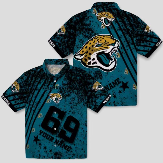 Custom Jacksonville Jaguars Teal Hawaiian Shirt, Star Stripes NFL Fan Apparel