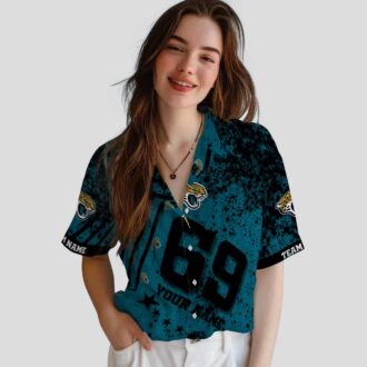 Custom Jacksonville Jaguars Teal Hawaiian Shirt, Star Stripes NFL Fan Apparel