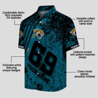 Custom Jacksonville Jaguars Teal Hawaiian Shirt, Star Stripes NFL Fan Apparel