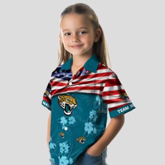 Football Fan Jacksonville Jaguars Hawaiian Shirt – US Flag & Hibiscus Floral Theme