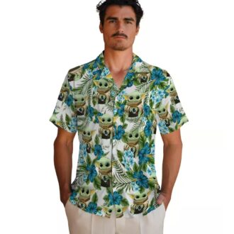 Jacksonville Jaguars Aloha Shirt with Yoda Print, NFL Tropical Green Hawaiian Shirt