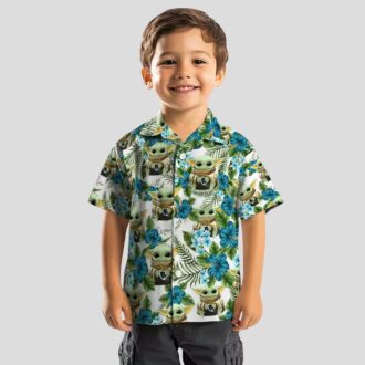 Jacksonville Jaguars Aloha Shirt with Yoda Print, NFL Tropical Green Hawaiian Shirt