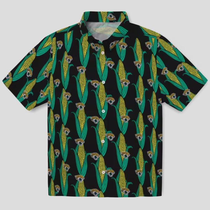 Jacksonville Jaguars Corn Pattern Hawaiian Shirt – Black Green Tropical Style