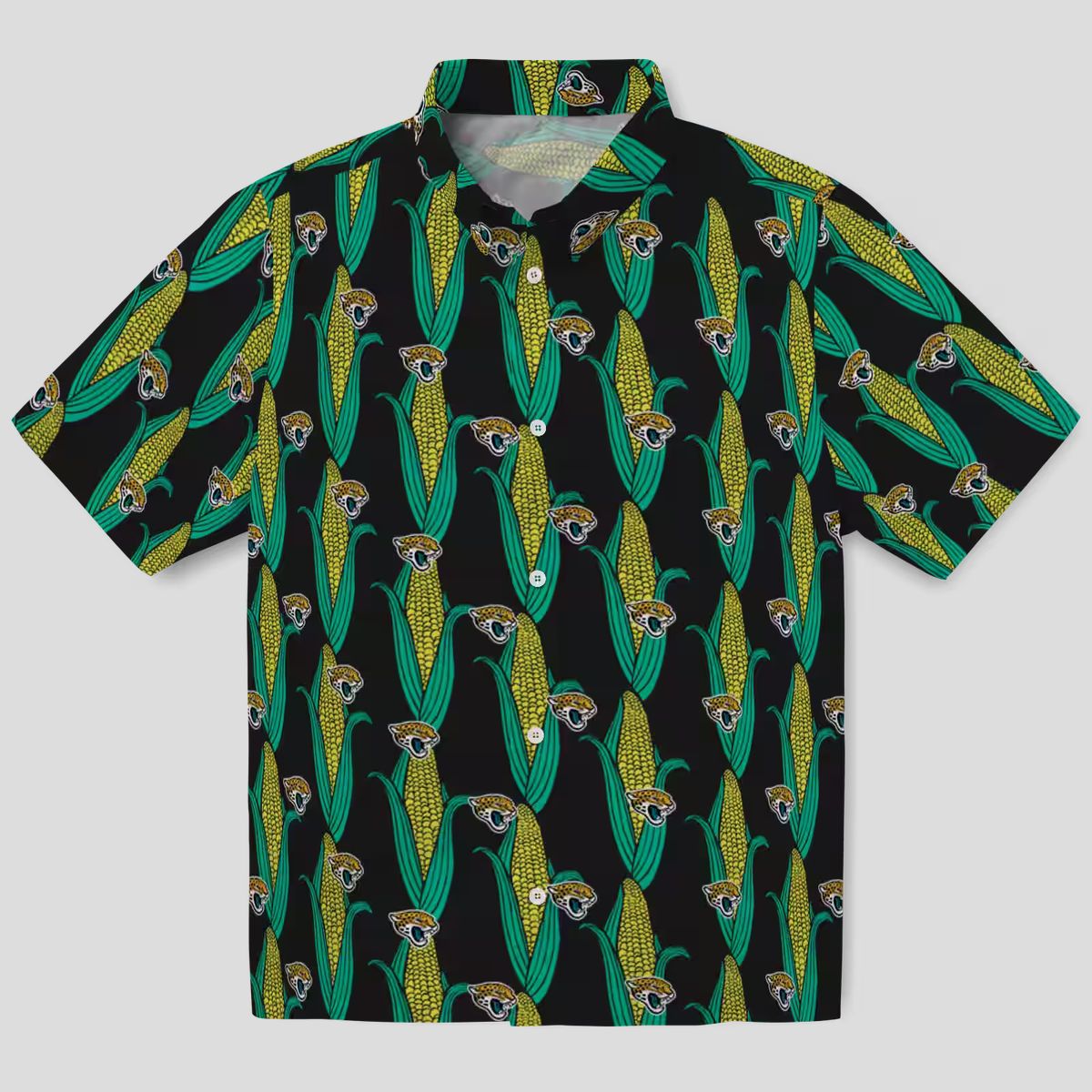 Jacksonville Jaguars Corn Pattern Hawaiian Shirt – Black Green Tropical Style