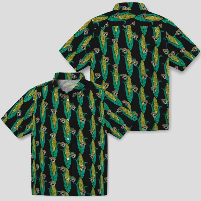 Jacksonville Jaguars Corn Pattern Hawaiian Shirt – Black Green Tropical Style