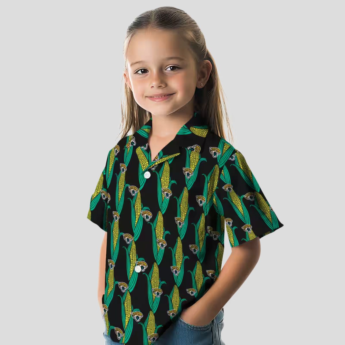 Jacksonville Jaguars Corn Pattern Hawaiian Shirt – Black Green Tropical Style