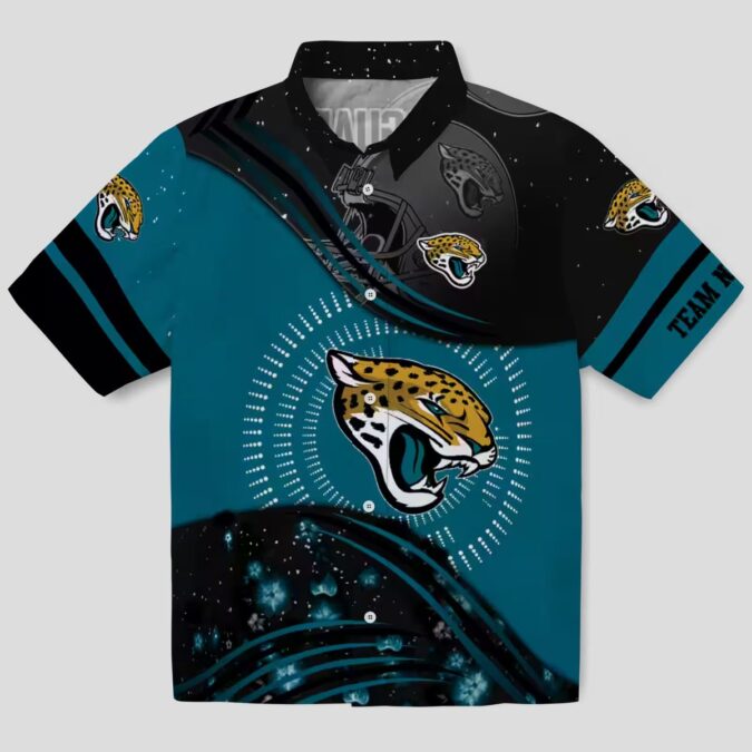 Jacksonville Jaguars Football Hawaiian Shirt – Summer Teal & Black Wave Edition