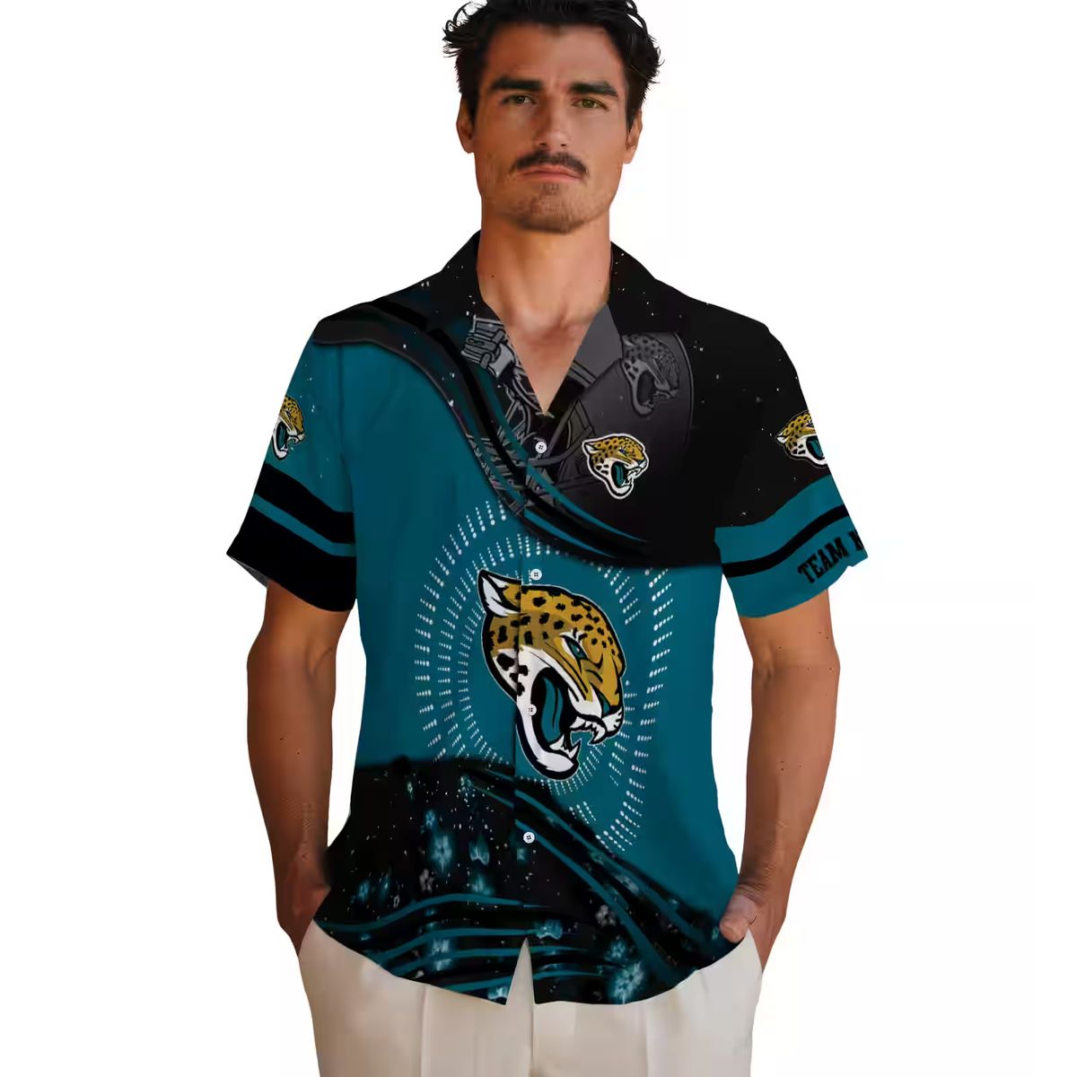 Jacksonville Jaguars Football Hawaiian Shirt – Summer Teal & Black Wave Edition