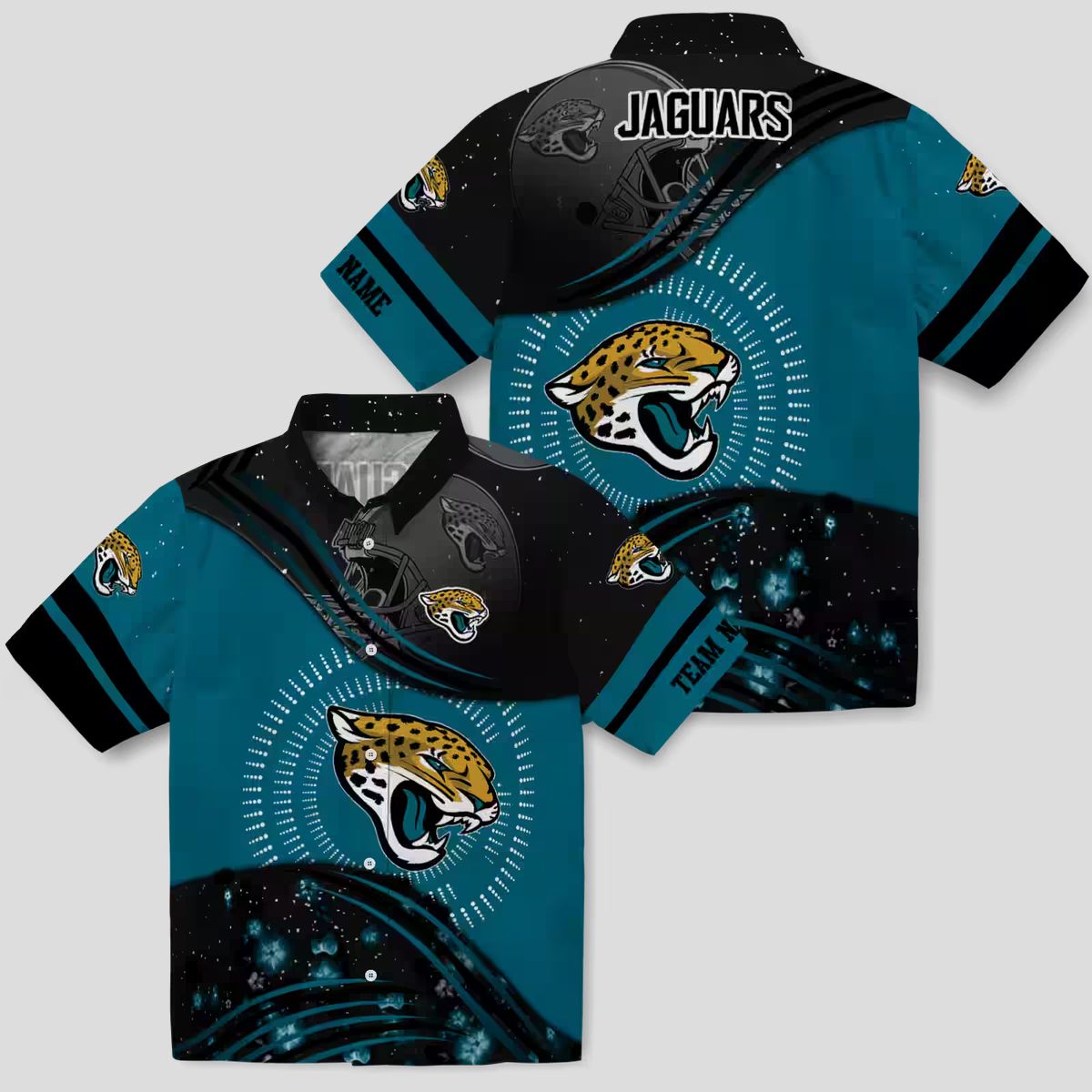 Jacksonville Jaguars Football Hawaiian Shirt – Summer Teal & Black Wave Edition