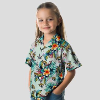 Jacksonville Jaguars Hawaiian Button Up Shirt – Tropical Foliage Green Design