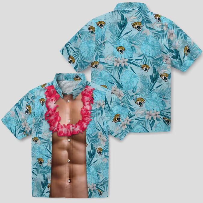 Jacksonville Jaguars Hawaiian Shirt for Men – Teal Chest Illusion NFL Design