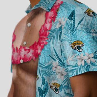 Jacksonville Jaguars Hawaiian Shirt for Men – Teal Chest Illusion NFL Design