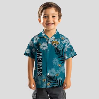 Jacksonville Jaguars Hibiscus Hawaiian Shirt, Teal Aloha Shirt for NFL Fans