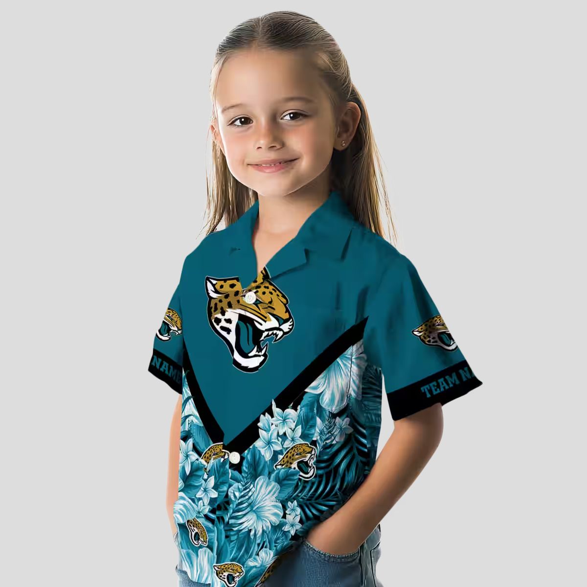 Jacksonville Jaguars Limited Edition Hawaiian Shirt – Teal Floral Chevron Custom Design