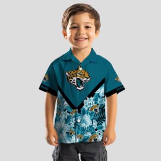 Jacksonville Jaguars Limited Edition Hawaiian Shirt – Teal Floral Chevron Custom Design