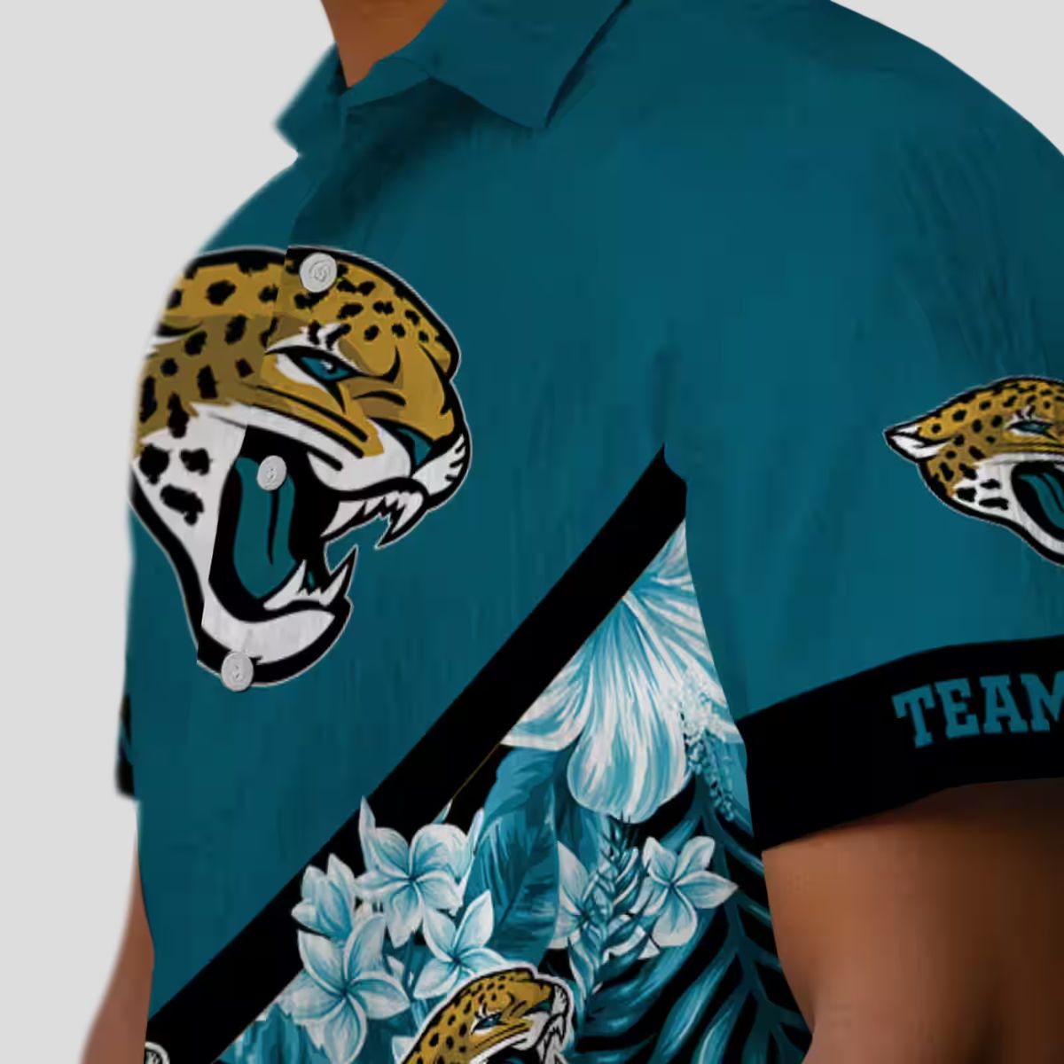 Jacksonville Jaguars Limited Edition Hawaiian Shirt – Teal Floral Chevron Custom Design