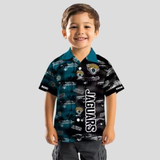 Jacksonville Jaguars Palm Silhouettes Teal Hawaiian Shirt, Custom NFL Fan Apparel