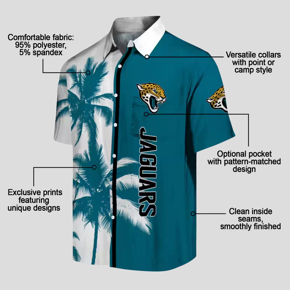 Jacksonville Jaguars Palm Trees Hawaiian Shirt, Summer Beach & Tailgate Outfit
