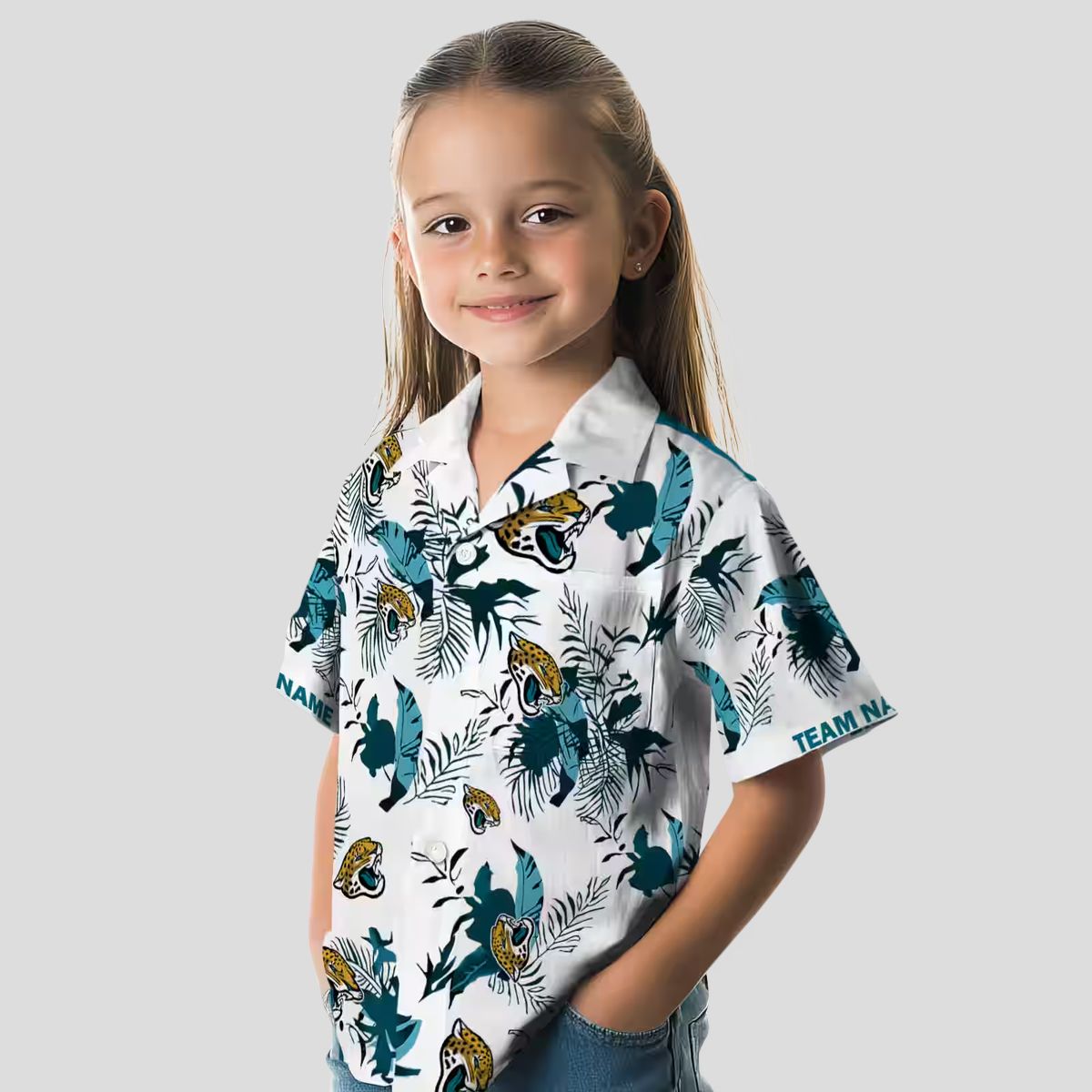 Jacksonville Jaguars Teal White Botanical Hawaiian Shirt – Custom Floral Aloha Style