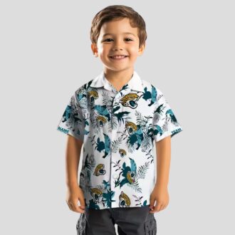 Jacksonville Jaguars Teal White Botanical Hawaiian Shirt – Custom Floral Aloha Style