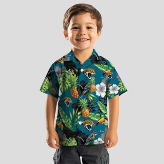 Jacksonville Jaguars Toucan Hibiscus Pineapple Shirt, Teal Green Hawaiian Aloha Shirt