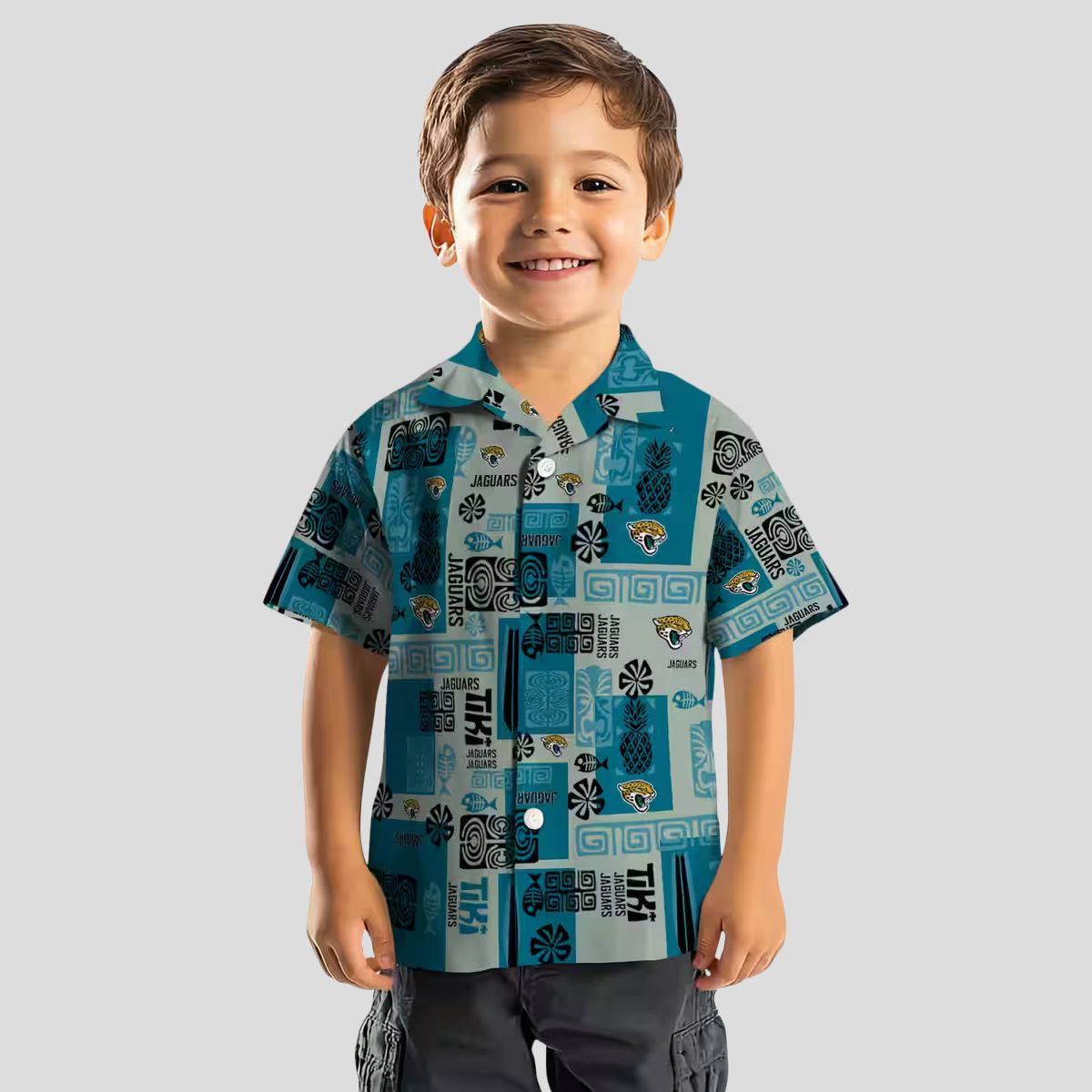 Jacksonville Jaguars Tribal Hawaiian Shirt, Teal Color & NFL Team Logo for Summer