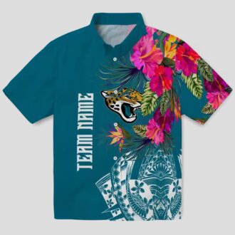 Jacksonville Jaguars Tropical Fan Shirt – Polynesian Teal Floral Hawaiian Style