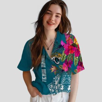 Jacksonville Jaguars Tropical Fan Shirt – Polynesian Teal Floral Hawaiian Style