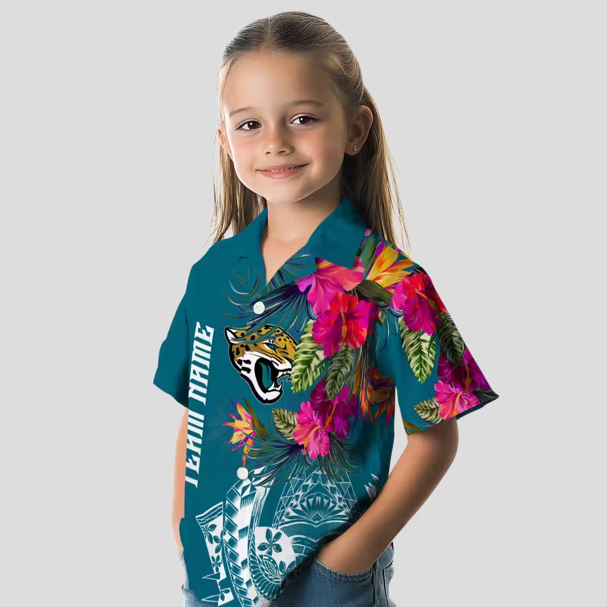 Jacksonville Jaguars Tropical Fan Shirt – Polynesian Teal Floral Hawaiian Style