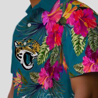 Jacksonville Jaguars Tropical Fan Shirt – Polynesian Teal Floral Hawaiian Style