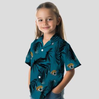 Jacksonville Jaguars Tropical Teal Hawaiian Shirt, Palm Leaf Print Button Up
