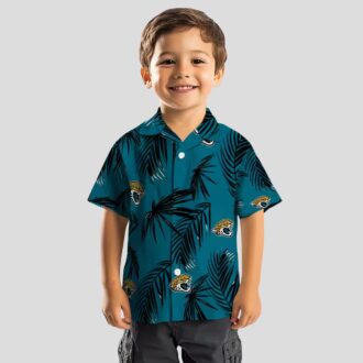 Jacksonville Jaguars Tropical Teal Hawaiian Shirt, Palm Leaf Print Button Up