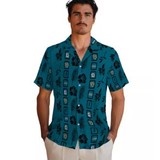 Limited Edition Jacksonville Jaguars Hawaiian Shirt – Teal Framed Floral Print