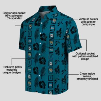 Limited Edition Jacksonville Jaguars Hawaiian Shirt – Teal Framed Floral Print