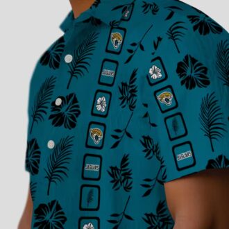 Limited Edition Jacksonville Jaguars Hawaiian Shirt – Teal Framed Floral Print
