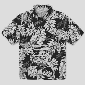 NFL Fans Jacksonville Jaguars Hawaiian Shirt, Monstera Leaf Black Aloha Shirt