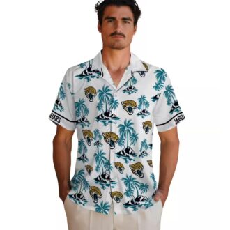 NFL Jacksonville Jaguars Beach Shirt, Teal Palm Island Hawaiian Shirt for Men
