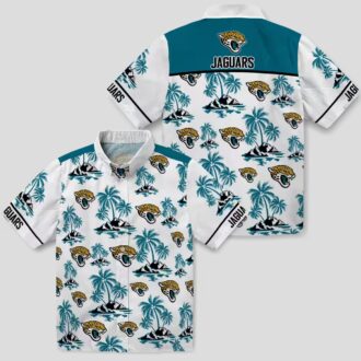 NFL Jacksonville Jaguars Beach Shirt, Teal Palm Island Hawaiian Shirt for Men