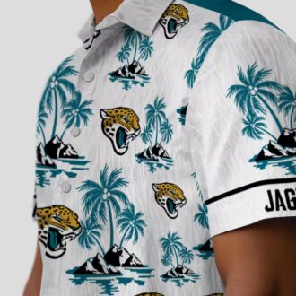 NFL Jacksonville Jaguars Beach Shirt, Teal Palm Island Hawaiian Shirt for Men