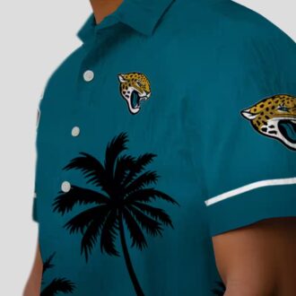 NFL Jacksonville Jaguars Beach Sunset Hawaiian Shirt – Teal & Black Tropical Design