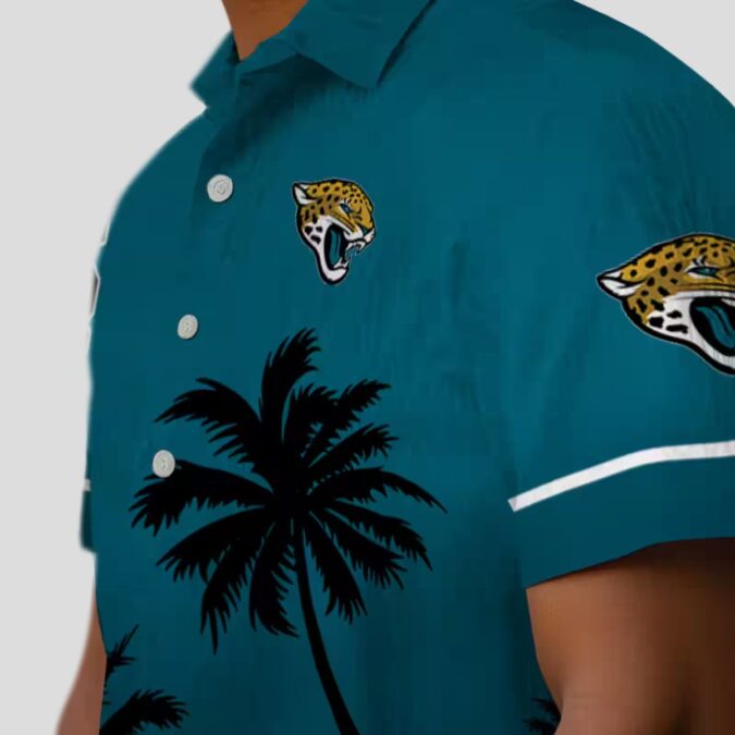 NFL Jacksonville Jaguars Beach Sunset Hawaiian Shirt – Teal & Black Tropical Design