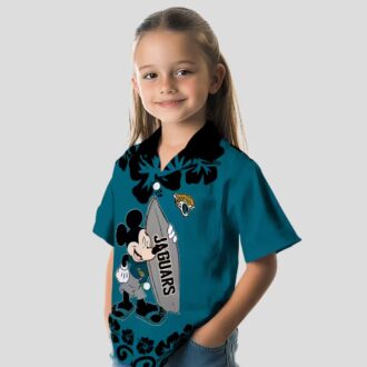 NFL Jacksonville Jaguars Surfing Mickey Teal Hawaiian Shirt for Fans