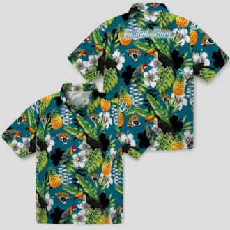 NFL Jaguars Custom Team Hawaiian Shirt – Teal Green Tropical Toucan Game Day Outfit
