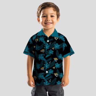 Personalized Black Jacksonville Jaguars Hawaiian Shirt with Floral Botanical Design