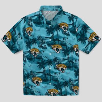 Tropical Jacksonville Jaguars Hawaiian Shirt – Teal Coastal Palms Beachwear