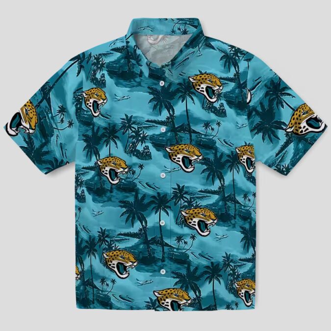Tropical Jacksonville Jaguars Hawaiian Shirt – Teal Coastal Palms Beachwear