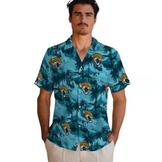 Tropical Jacksonville Jaguars Hawaiian Shirt – Teal Coastal Palms Beachwear